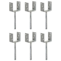 vidaXL Ancore de gard, 6 buc., argintiu, 10x6x30 cm, oțel galvanizat
