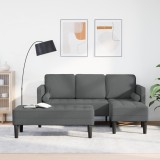 VidaXL Set de canapea 2 pcs Gri &icirc;nchis 173 x 131 x 67 cm țesătură 3329253