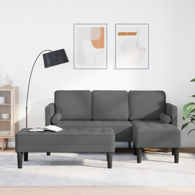 vidaXL Set de canapea 2 pcs Gri &amp;icirc;nchis 173 x 131 x 67 cm țesătură 3329253 foto