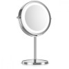 Oglinda Cosmetica LED Navaris, Marire 5x, Argintie, Iluminata, Rotativa, Machiaj Ten