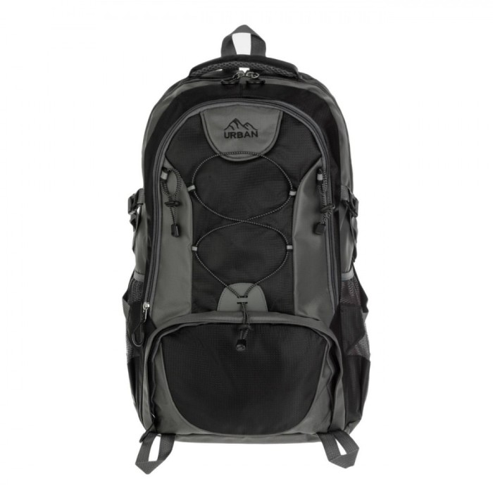 Rucsac Voiaj Urban, Model Negru Gri, Capacitate 40L, Poliester, Spate &Icirc;ntărit, Multiple Compartimente, 33x20x54cm