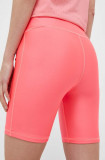 Under Armour pantaloni scurți de antrenament femei, culoarea roz, neted, high waist 1360939-698