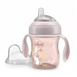 Cana de tranzitie pentru bebelusi Chicco, 200ml, 4 luni+, roz