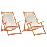Cumpara ieftin Scaune pliante 2 buc. Material crem