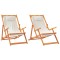 Scaune pliante 2 buc. Material crem - 1