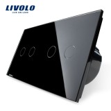 Cumpara ieftin Intrerupator dublu + dublu cu touch Livolo din sticla SmartElectro IntelligentHouse