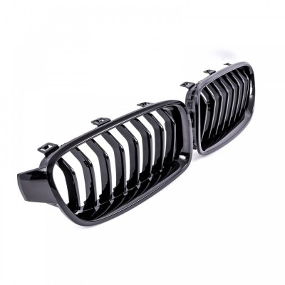 Grila radiator Bmw Seria 3 / Seria 3GT (F30/31/34/35), 01.2012-12.2019 Model M-trim/M-PACKET, partea stanga, negru, 51712240775, 20D105-1 foto