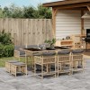 VidaXL Set mobilier grădină cu perne, 11 piese bej combinat poliratan 3211512