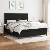 Cumpara ieftin Gossi pat box spring cu saltea, negru, 160x200 cm, textil