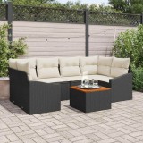 Cumpara ieftin Set de canapele pentru gradina 7 buc. Negru poliratan