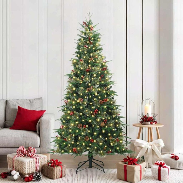 Brad de Crăciun artificial cu ramuri articulare Verde 210 cm