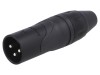 Amphenol Conector XLR Tată 3 Pini pe Cablu Tip Lipire Dreapta Argintiu