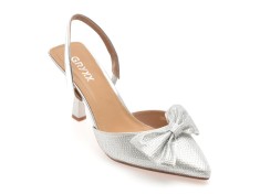 Pantofi eleganti GRYXX argintii, 82944, din material textil