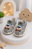 Cumpara ieftin Sandalute gri cu luminite pentru super bebelusi - Ursulet (Marime Disponibila: