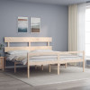 VidaXL Cadru de pat senior cu tăblie, Super King Size, lemn masiv