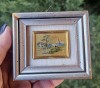 MICUT TABLOU MINIATURAL CU IMAGINE METALICA TEHNICA SERIGRAFIEI