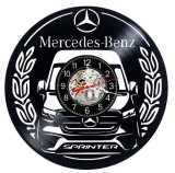 Ceas Perete Decorativ Disc Vinil Mercedes Benz Sprinter Negru 30cm