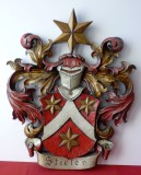 STEMA, BLAZON, HERALDICA DIN LEMN SCULPTAT, SEMNAT