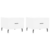 Cumpara ieftin Masute de cafea, 2 buc., alb, 50x50x40 cm, lemn compozit