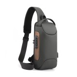 Cumpara ieftin Geanta umar Smart MBrands cu cablu USB, impermeabila , lacat TSA antifurt 33x17x9 cm Gri