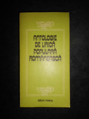 Antologie de lirica populara romaneasca (1980) foto
