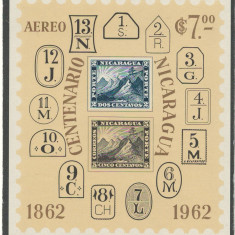 Nicaragua 1962 Mi bl 58 MNH - 100 de ani de timbre