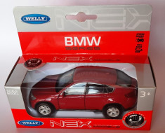 BMW X6 ROSU, MACHETA AUTO SCARA 1/34 - 1/39 WELLY foto