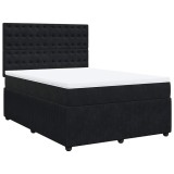 Cumpara ieftin Pat box spring cu saltea, negru, 160x200 cm, catifea
