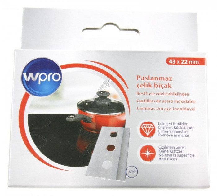 C00387657 10 LAME DE REZERVA PTR RACLETA PLITA VITROCERAMICA 484000008907 pentru plite cu inductie WHIRLPOOL/INDESIT