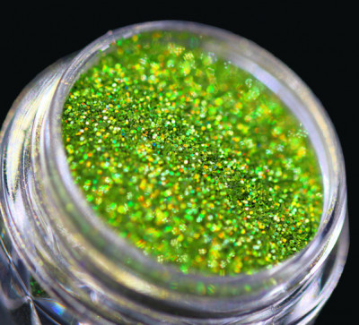 Glitter cosmetic pentru machiaj si body art PK153(verde crud holografic) KAJOL Beauty&amp;trade;, 1g foto