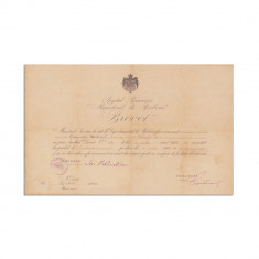 Cornescu Mihail, brevet semnat olograf de Ion I. C. Brătianu, 1902