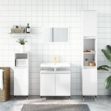 Gossi dulap de baie, alb extralucios, 58x33x60 cm, lemn prelucrat