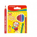 Set 12 mini creioane colorate,triunghiulare- 12 culori