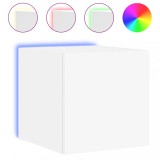 Cumpara ieftin Comoda TV de perete cu lumini LED, alb, 30,5x35x30 cm