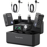 Microfon wireless Saramonic Ultra 03, 1x Receiver, 2x Microfon, Lavaliere, Autonomie microfon 6 ore, Raza de actiune 250-300m, Noise canceling, Negru