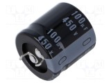 Condensator electrolitic SNAP-IN 100uF 450VDC &Oslash;25x25mm NICHICON