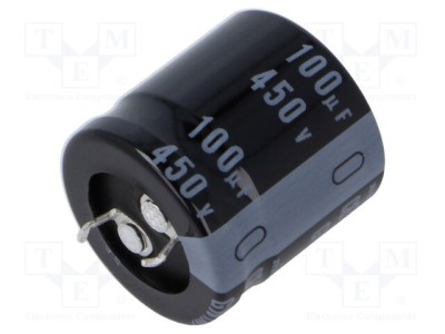 Condensator electrolitic SNAP-IN 100uF 450VDC &amp;Oslash;25x25mm NICHICON foto
