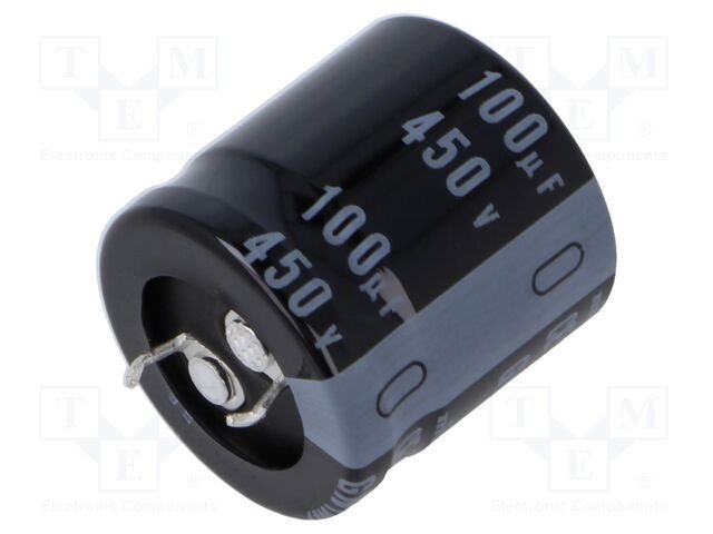 Condensator electrolitic SNAP-IN 100uF 450VDC &Oslash;25x25mm NICHICON