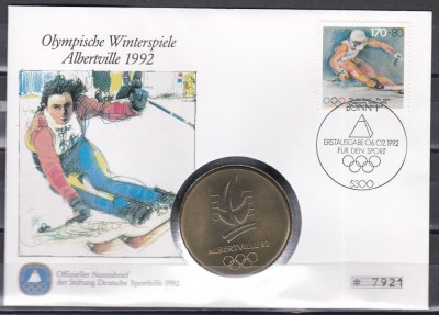Germania 1992 - Jocurile Olimpice de la Albertville, FDC NUMIS foto