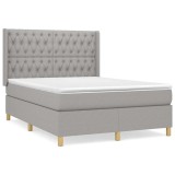 Cumpara ieftin Pat continental, gri deschis, 140x200 cm, material textil