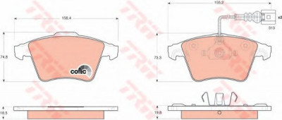 Set placute frana,frana disc VW TOUAREG (7LA, 7L6, 7L7) (2002 - 2010) TRW GDB1651 foto