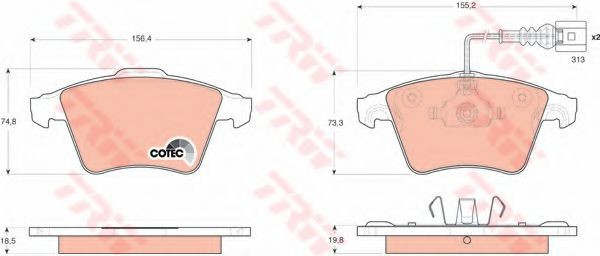 Set placute frana,frana disc VW TOUAREG (7LA, 7L6, 7L7) (2002 - 2010) TRW GDB1651