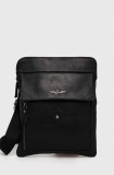 Aeronautica Militare borseta de piele culoarea negru
