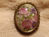 LIMOGES BROSA BUCHET de FLORI pictata manual pe PORTELAN splendida SEMNATA manopera EXCEPTIONALA stare IMPECABILA FRANTA aprox 1920