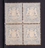 ✅ (S35) Germania veche - Bavaria/Bayern 1870 " Stema embosata " 7Kr in 4,Mi. 25y fil. diamant 15-17mm cota 25 &euro; ,MVLH, punti desprinse pe o marca