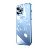 Husa Luxury MagSafe compatibila cu iPhone 14 Pro, Full protection, Margini colorate, Sierra Blue, Oem