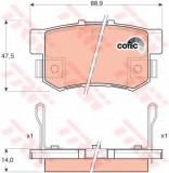 Set placute frana,frana disc HONDA CR-V I (RD) (1995 - 2002) TRW GDB3175