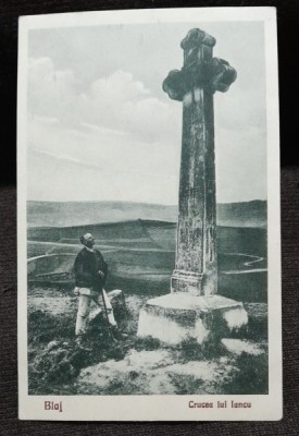 Carte postala, Blaj, Crucea lui Iancu, perioada interbelica foto