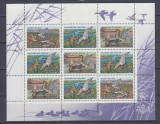 URSS RUSIA 1992 FAUNA SALBATICA RATE SI GASTE BLOC DE 9 TIMBRE MNH, Nestampilat