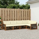 vidaXL Set de canapele de exterior cu pernă 5 pcs Natural și Crem 3381418